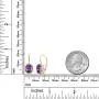 Gem Stone King 18K Yellow Gold Plated Silver Purple Amethyst Dangle Earrings 3.32 Ct Oval Gemstone Birthstone