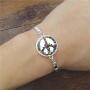 Floral Peace Sign Necklace Bracelet Earring Set