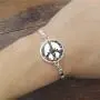Floral Peace Sign Necklace Bracelet Earring Set