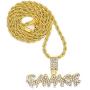 HH Bling Empire Unisex Hip Hop Iced Out Silver Gold Cz Diamond Bubble Dripping Full Name Letters Words Pendant Chain Necklace