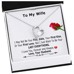 KINDPAW for Wife - I May Not Be Your First Date, Your First Kiss, or Your First Love Heart Pendent Ideas for Wife