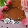 She Believed She Could So She Did Expandable Bangle, Stainless Steel Inspirational Birthstone Charm Cuff Bracelet Graduation Birthday Gifts for Mom, Daughter, Sister, Girls and Women