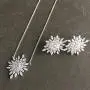 Carleen Sterling Silver Cubic Zirconia CZ Simulated Diamond Luxury Look Large Big Statement Snowflake Necklace Pendant Studs Earrings Jewelry For Women Girls Teens Carleen Sterling Silver Cubic Zirconia CZ Simulated Diamond Luxury Look Large Big Statement Snowflake Necklace Pendant Studs Earrings Jewelry For Women Girls Teens