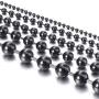 Elfasio 2-8MM Stainless Steel Black Bead Ball Chain Necklace or Men Women 18-30 inches