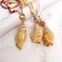 IVRRISS Boho Necklace Beaded Chain Necklace, Conch Shell Necklace