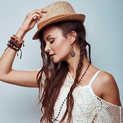 4 Pairs Bohemian Vintage Dangle Earrings Retro Rhinestone Earrings Boho Dangle Drop Earrings for Women Girls (Style A)