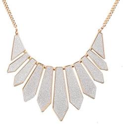 HSWE Glitter Collar Necklace for Women Statement Bib Necklace Geometric Chevron Choker Necklace for Wedding Party