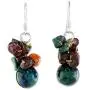 NOVICA Multi-Gem Carnelian .925 Sterling Silver Cluster Earrings Tropical Oasis