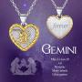 ChicSilver 925 Sterling Silver Zodiac Sign Neckalce Horoscope Constellation Astrology Heart Pendant Birthday Gift Fashion Silver&Gold Two Tone Jewelry Gift for Women Girls