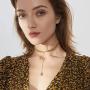 Lalynnly 14K Gold Plated Chain Medallion Bead Simple Minimalist Choker Pendant Necklace Dainty Jewelry for Women Girls