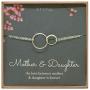 EFYTAL Mother Daughter Bracelet - Sterling Silver two interlocking infinity circles, Mothers Day Jewelry Gift