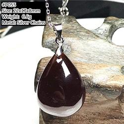 DUOVEKT Garnet Pendant Necklace,Natural Raw Red Garnet Jewelry for Women Lady Man Crystal 22x17x8mm Beads Water Drop Gemstone AAAAA