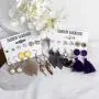 24-36 Pairs Fashion Tassel Earrings, MTSCE Set Bohemian Acrylic Hoop Earrings with Colorful Leaf Dangle Earrings for Women Girls Aretes Fashion and Valentine