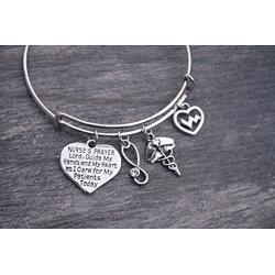 Infinity Collection Nurse Bracelet, Nurse Prayer Charm Bracelet, Nurse Bangle, Nurse Gifts for Women