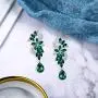 BriLove Womens Bohemian Boho Crystal Flower Wedding Bridal Chandelier Teardrop Bling Dangle Earrings