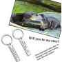 BAUNA Otter Keychain Couples Jewelry Boyfriiend Keychain Will You Be My Otter Engagement Gift Wedding Gift for Husband Wife Friendship Jewelry BFF Gifts
