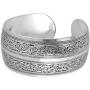 BODYA Tibeten Silver Carved Spiral Flower Connecting Branches Pattern Wide Band Open Cuff Bracelet Bangle