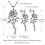Beautlace Rose Necklaces/Adjustable Rings Silver/18K Gold/Black Gun Plated Flower Pendant/Open Ring Elegant Jewelry Gifts for Women Beautlace Rose Necklaces/Adjustable Rings Silver/18K Gold/Black Gun Plated Flower Pendant/Open Ring Elegant Jewelry Gifts for Women