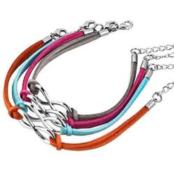 CLY Jewelry 2pc/4pc Handmade Wristband Rope Matching Friendship Multi Color Leather Infinity Bracelet