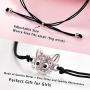 Lanqueen Cat Friendship Bracelets for 2 Girls Handmade Matching Wish Bracelets for Friends Women Birthday Gifts