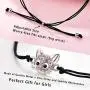 Lanqueen Cat Friendship Bracelets for 2 Girls Handmade Matching Wish Bracelets for Friends Women Birthday Gifts