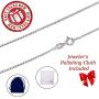 2 PACK - Italian Sterling Silver 1MM Box Chain, Silver Polishing Cloth Included, Sterling Silver Chain Necklace with Spring Clasp, Sturdy Thin Lightweight Chain Necklace, Velvet Gift Pouch Packaging