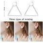 Personalized Geometric Earrings for Women, 925 Sterling Silver Post Ear Jacket Square/Triangle/Circle Stud Earrings Minimalist Earrings, Front and Back 2 in 1
