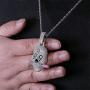 Moca Jewelry Hip Hop Iced Out Bling 999 Shantou CZ Pendant Chain White Gold Plated Necklace for Men Women