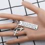 BAUNA Confirmation Sponsor Gifts Catholic Sponsor Gifts Thank You for Being My Sponsor Keychain with Cross Peace Dove Charm
