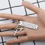 BAUNA Confirmation Sponsor Gifts Catholic Sponsor Gifts Thank You for Being My Sponsor Keychain with Cross Peace Dove Charm