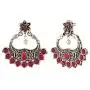 Efulgenz Boho Vintage Antique Gypsy Tribal Crystal Kundan Indian Oxidized Silver Chandbali Dangle Earrings Jewelry Efulgenz Boho Vintage Antique Gypsy Tribal Crystal Kundan Indian Oxidized Silver Chandbali Dangle Earrings Jewelry