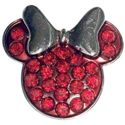 Snap Jewelry Red Minnie Mouse with Silver Plated Bow fits 18-20mm Standard Size Ginger Style Charms My Prime Gifts