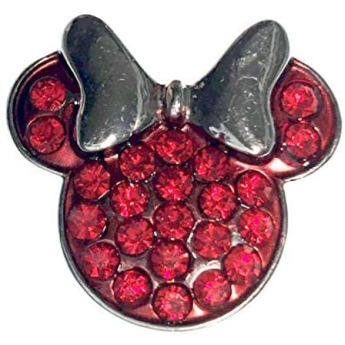 Snap Jewelry Red Minnie Mouse with Silver Plated Bow fits 18-20mm Standard Size Ginger Style Charms My Prime Gifts