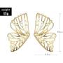 2 Pairs Cute Big Butterfly Stud Earrings s for Women Girls, Dainty Bohemian Gold Butterfly Wings Drop Dangle Earrings Jewelry