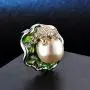 HSQYJ Lotus Leaf Frog Crystal Ring Enamel Pearl Flower Cute Animal Rings Jewelry Rhinestone Statement Rings for Women Girl HSQYJ Lotus Leaf Frog Crystal Ring Enamel Pearl Flower Cute Animal Rings Jewelry Rhinestone Statement Rings for Women Girl
