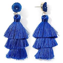 Rave Envy Colorful Tassel Earrings for Women - Layered Tassle Earrings - Choice of Color