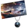 AKTAP Star Trek Inspired Necklace Glass Time Gem Star Trek Pendant Jewelry TV Movies Show Gift for Star Trek Fans