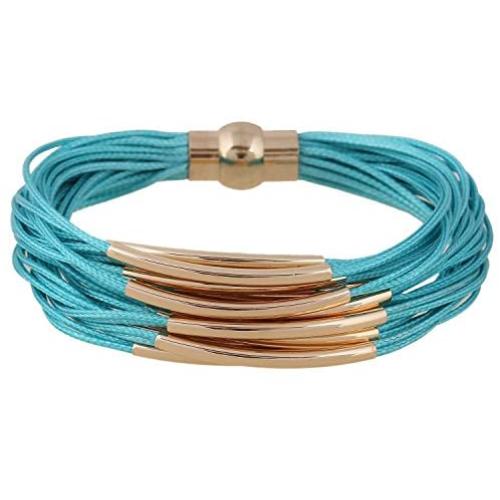 D EXCEED Multi Row Magnetic Clasp Bangle Bracelet for Women and Ladies 6 Colors