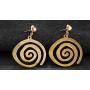 Blazing Autumn Earrings/Gold Spiral Stainless Steel Dangle Drop Earrings Fashion Jewelry