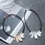 Chunky Silver Gold Pendant Black Leather Choker Necklace for Women Fashion Jewelry Chunky Silver Gold Pendant Black Leather Choker Necklace for Women Fashion Jewelry