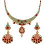 Efulgenz Indian Bollywood 14 K Gold Plated Kundan Faux Pearls Wedding Choker Necklace Earrings Jewelry Set