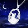 YL Fox Necklace Sterling Silver Round Fillgree Pendant Moon Jewelry Women Gifts YL Fox Necklace Sterling Silver Round Fillgree Pendant Moon Jewelry Women Gifts