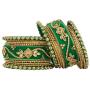 Aheli Ethnic Wedding Wear Handmade Faux Stone Studded Velvet Bangle Set Saree Matching Chuda Indian Bollywood Fashion Jewelry for Women