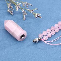 Sunligoo Urn Pendant Necklace for Ashes Cremation Memorial Keepsake Jewelry Healing Crystal Point Pendant Natural Stone Beads Necklaces for Women Girls