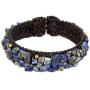 NOVICA Lapis Lazuli Woven Cuff Bracelet, 6.5'', Ocean Day