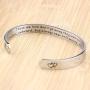 MEMGIFT Inspirational Bracelets for Women Encouragement Motivational Stainless Steel Cuff Bangle Christmas Birthday Gifts for Her Engraved Secret Message Mantra Jewelry