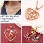 FaithHeart Celtic Knot Pendant Necklace Sterling Silver Irish Jewelry for Women Men Heart/Triangle Vintage/Cross Pendant Necklaces with 20 in Rolo Chain
