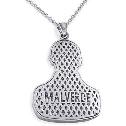 Sterling Silver Jesus Malverde Sinaloa Narco Saint Necklace