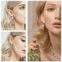 ORAZIO Pearl Earrings For Women Pearl Drop Earrings Sets Big Small Pearl Earrings Womens White Pearl Earrings