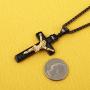 HZMAN Catholic Jesus Christ on INRI Cross Crucifix Gold Silver Tone stainless steel Pendant Necklace 22+2 Chain